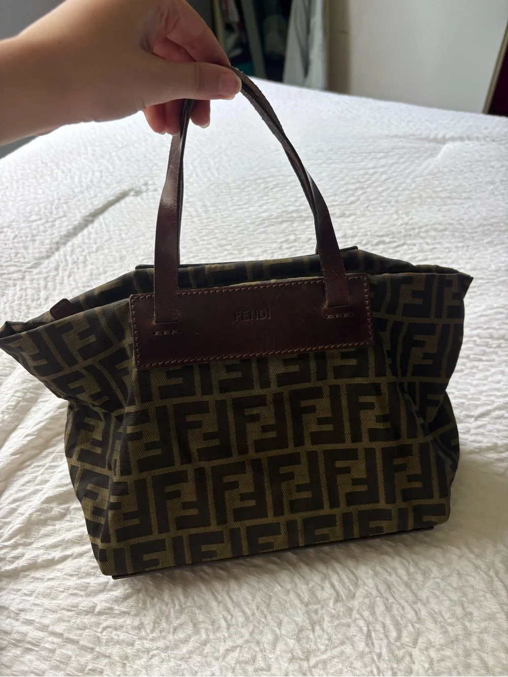 Fendi Brown & Olive Monogram Duffel Bag